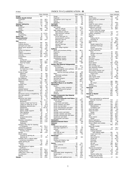 INDEX to CLASSIFICATION - H Hand Class Subclass Class Subclass Class Subclass H Acid