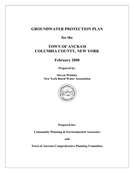 GROUNDWATER PROTECTION PLAN for the TOWN of ANCRAM