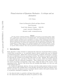 Primal Structure of Quantum Mechanics-A Critique and An