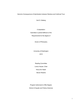 Genomic Consequences of Hybridization Between Rainbow and Cutthroat Trout