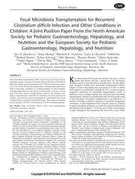 Fecal Microbiota Transplantation for Recurrent Clostridium Difficile