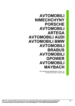 Avtomobili Nimechchyny Porsche Avtomobili Artega Avtomobili Audi Avtomobili Bmw Avtomobili Brabus Avtomobili Gpower Avtomobili Maybach