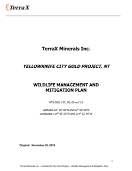 Wildlife Mitigation Plan