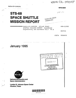 STS-68 Space Shuttle Mission Report Was Prepared from Inputs Received from the Orbiter Project Office As Well As Other Organizations