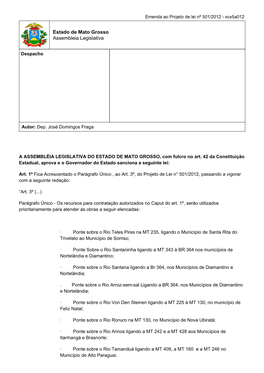 Estado De Mato Grosso Assembleia Legislativa