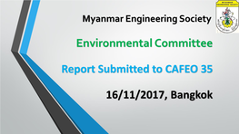 Environmental Committee Report (Myanmar)