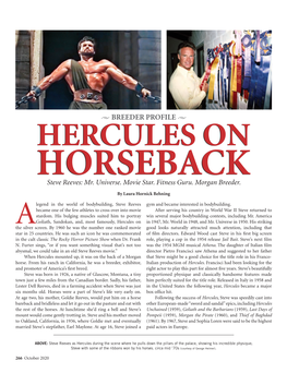 U BREEDER PROFILE U HERCULES on HORSEBACK Steve Reeves: Mr