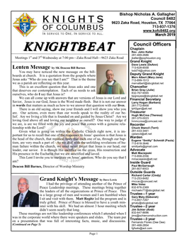 March 2019 KC 8482 Knightbeat Newsletter