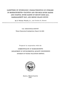 Gazetteer of Hydrologic Characteristics of Streams