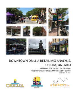 Downtown Orillia Retail Mix Analysis, Orillia, Ontario