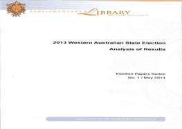 Western Australian State Election 2013