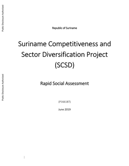 Suriname Competitiveness and Sector Diversification Project (SCSD)
