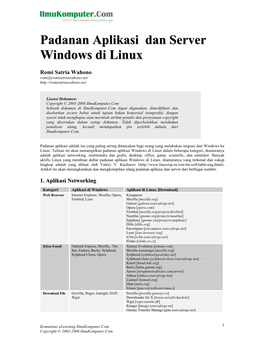 Padanan Aplikasi Dan Server Windows Di Linux