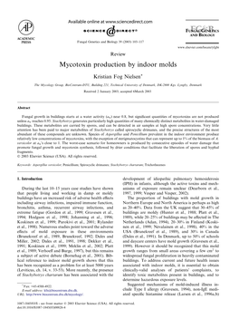 Mycotoxin Production by Indoor Molds