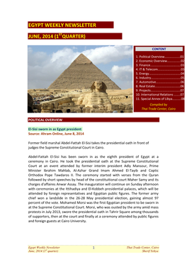 Egypt Weekly Newsletter June 2014, 1St Quarter