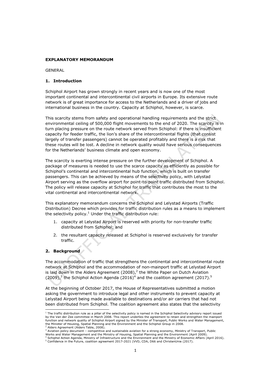 1 EXPLANATORY MEMORANDUM GENERAL 1. Introduction Schiphol