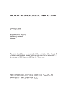 Solar Active Longitudes and Their Rotation