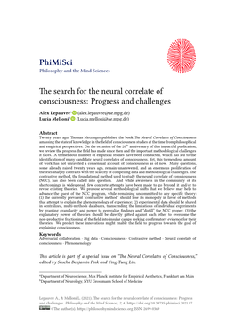 The Search for the Neural Correlate of Consciousness: Progress and Challenges