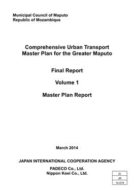 Comprehensive Urban Transport Master Plan for the Greater Maputo