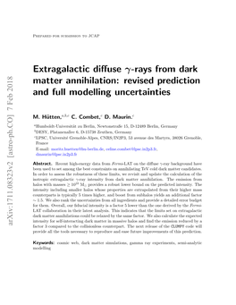 Extragalactic Diffuse Γ-Rays from Dark Matter Annihilation