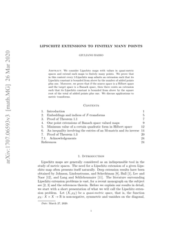 Lipschitz Extensions to Finitely Many Points