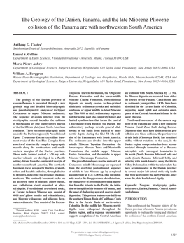 The Geology of the Darien, Panama, and the Late Miocene-Pliocene Collision of the Panama Arc with Northwestern South America