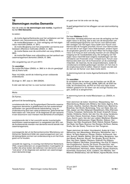 Stemmingen Moties Dementie Ik Geef Gelegenheid Tot Het Afleggen Van Een Stemverklaring Aan De Orde Zijn De Stemmingen Over Moties, Ingediend Vooraf