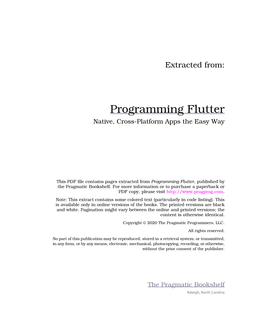 Programming Flutter Native, Cross-Platform Apps the Easy Way