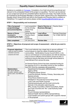 Equality Impact Assessment (Eqia)