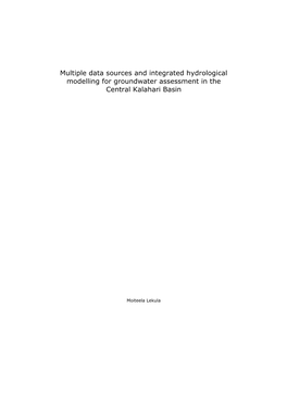 Multiple Data Sources and Integrated Hydrological Modelling for Groundwater Assessment in the Central Kalahari Basin