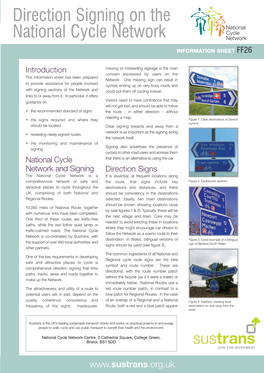 Direction Signing on the National Cycle Network