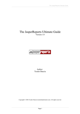 The Jasperreports Ultimate Guide