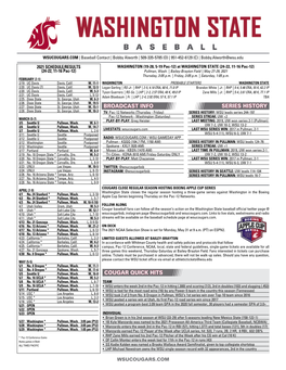 Cougar Quick Hits Broadcast Info Series History