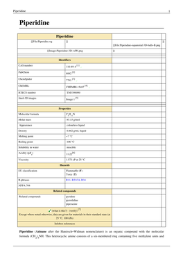 Piperidine 1 Piperidine