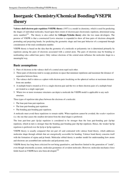 Inorganic Chemistry/Chemical Bonding/VSEPR Theory 1