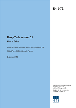 Darcy Tools Version 3.4 – User's Guide