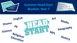 Summer Head Start Booklet. Year 7