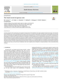 The Fossil Record of Igneous Rock T ⁎ M