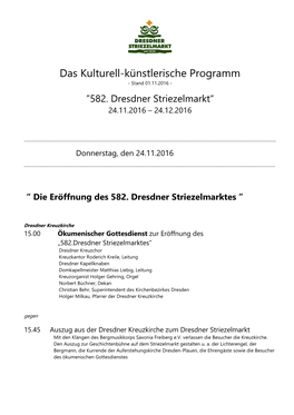 Programm Zum 582. Dresdner Striezelmarkt