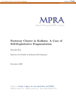 Footwear Cluster in Kolkata: a Case of Self-Exploitative Fragmentation