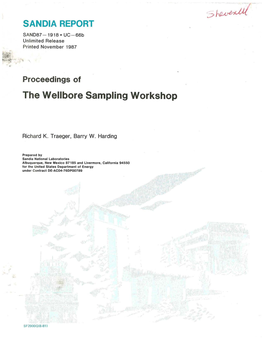 The Wellbore Sampling Workshop