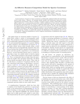 An Effective Resource-Competition Model for Species Coexistence