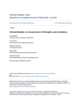 Climate Models: an Assessment of Strengths and Limitations