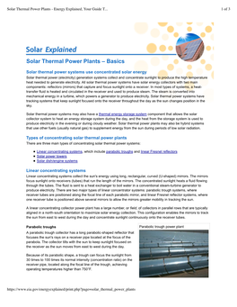 Solar Thermal Power Plants - Energy Explained, Your Guide T