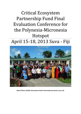Polynesia-Micronesia Final Evaluation Conference, 2013 English Pdf 1.47