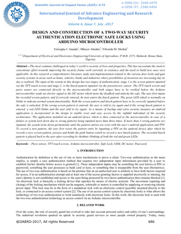 Design and Construction of a Two-Way Security Authentication Electronic Safe Locks Using Arduino Microcontroller