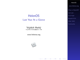 Helenos: Last Year at a Glance (Slides)