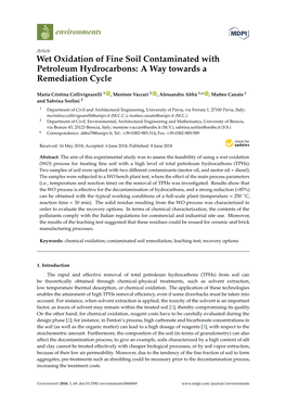 Wet Oxidation of Fine Soil Contaminated with Petroleum Hydrocarbons: a Way Towards a Remediation Cycle