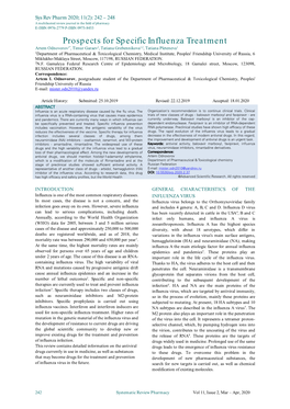 Prospects for Specific Influenza Treatment