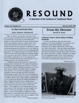 RESOUND a Quarterly of the Archives of Traditional Music